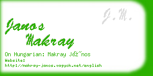 janos makray business card